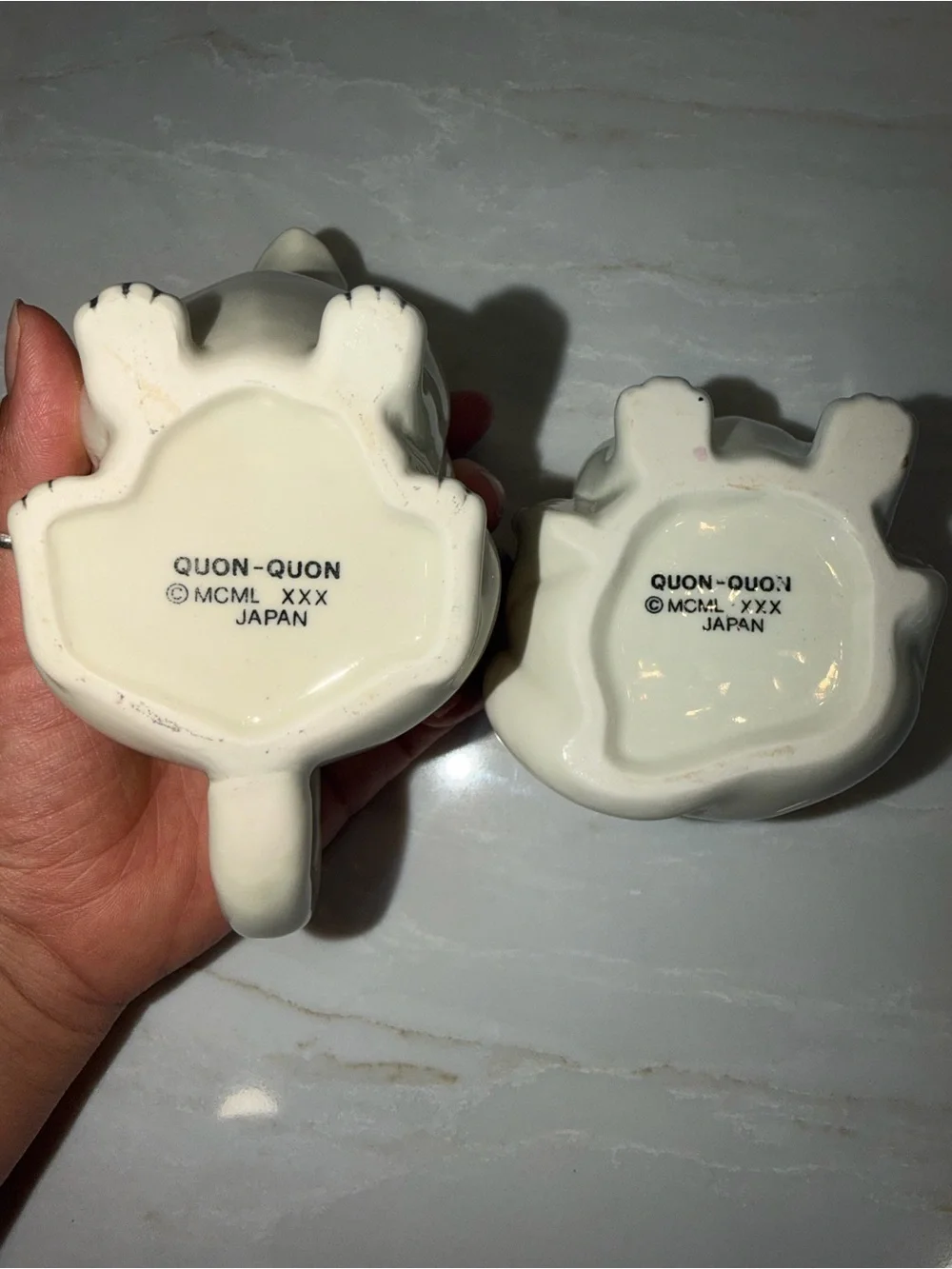 Vintage Quon-Quon ceramic dog set creamer/sugar bowl